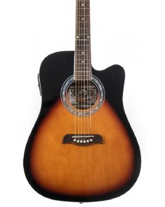 Oscar Schmidt OD45CEVSB Acoustic Electric Guitar. Vintage Burst