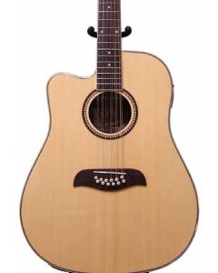 Oscar Schmidt OD312CELH Left Handed Cutaway 12 String Acoustic Electric Guitar