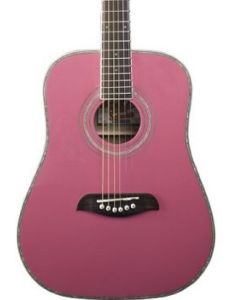 Oscar Schmidt OG1P 3/4 Size Dreadnought Acoustic Guitar. Pink