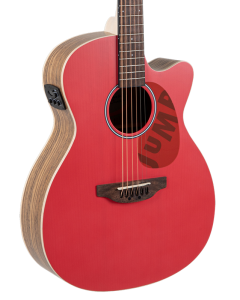 Ovation Applause AEO-69 Jump Series OM Acoustic-Electric Guitar Lipstick