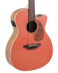 Ovation Applause AEO-69 Jump Series OM Acoustic-Electric Guitar Peach