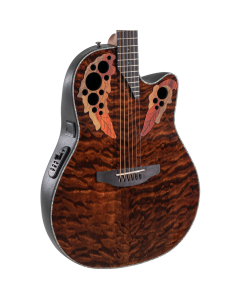Ovation Celebrity Elite Plus CE44P-TGE Mid-Depth Acoustic-Electric Guitar - Dark Tiger Eye