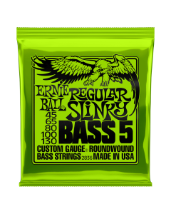 Ernie Ball 2836 5-String Regular Slinky Nickel Wound Bass Strings, .045 - .130