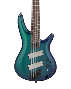 Ibanez SRMS725 BCM Bass Workshop 5 String Electric Bass. Blue Chameleon TGF33