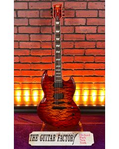 ESP LTD Viper-1000 QM - Tiger Eye Sunburst Electric Guitar w/ Hard Case SN1216