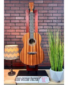 2020 Zager Parlor E/N Left Handed Solid African Mahogany Acoustic Electric Guitar w/ Hard Case SN4677
