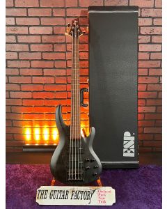 ESP LTD B-205SM 5 String Electric Bass Guitar - See Thru Black Satin- w/ Hard Case SN0207