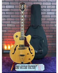 2014 Epiphone Joe Pass Signature Emperor II Electric Hollowbody Guitar Natural w/ Case SN0623
