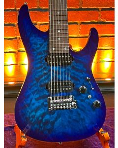 Ibanez AZ427P2QM TUB 7 String Electric Guitar. Twilight Blue Burst TGF11