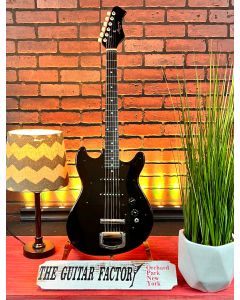 Harmony H-804 Vintage Electric Guitar All Black, Made in Japan 1980's SN0328