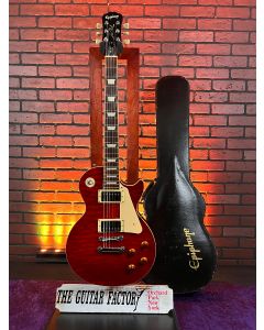 2006 Epiphone Les Paul Classic Quilt TopTransparent Red Electric Guitar w/ Hard Case SN0330
