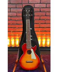 Epiphone Les Paul Concert Acoustic-Electric Ukulele Heritage Cherry Sunburst w/ Bag SN1020