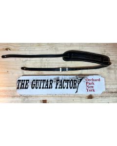 Vintage Fender 1960s Black Leather Strap. Fender Vintage 60s Flower Buckle Black Guitar Strap SN1025
