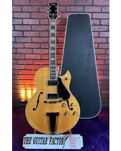 60's Yamaha AE-11 Made in Japan Hollow Body Electric Guitar - Natural w/ Hard Case - Excellent SN1026