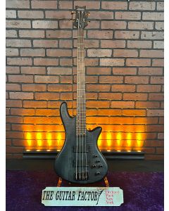 2025 Schecter Stiletto Studio 4 Bass Guitar - See-Thru Black Satin - Mint Store Demo - SN0382