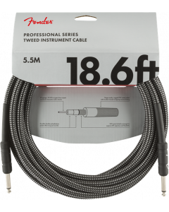 Fender Professional Series Straight To Straight Instrument Cable 18.6 Ft. Gray Tweed