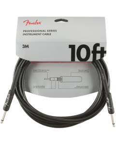 Fender Professional Series Straight To Straight Instrument Cable 10 Ft. Black
