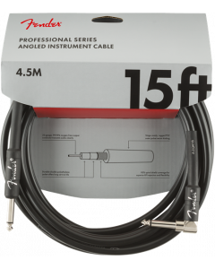 Fender Professional Series Straight To Angle Instrument Cable 15 Ft. Black