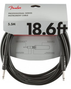 Fender Professional Series Straight To Straight Instrument Cable 18.6 Ft. Black