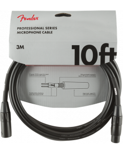 Fender Professional Series Microphone Cable 10 Ft - Black