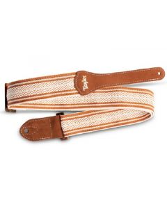 Taylor Academy Strap Jacquard Cotton Wht/Brn 2 In.