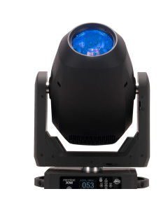 American DJ PRO500 includes CMY color mixing alongside two color wheels, two rotating GOBO wheels, two prisms, two frost filters, and an animation wheel.