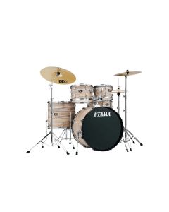 Tama Imperialstar IE62C 6-piece Complete Drum Set W/ 22" Bass Drum Natural Zebrawood Wrap