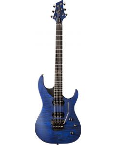 Washburn PXM10FRQTBLM Parallaxe PXM Double Cutaway Electric Guitar. Quilt Transparent Blue