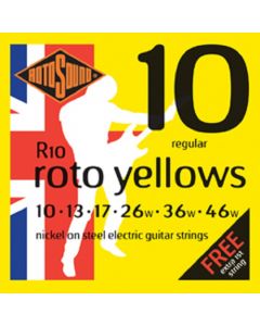 Rotosound R10 Roto Yellows Nickel Electric Guitar Strings .010-.046