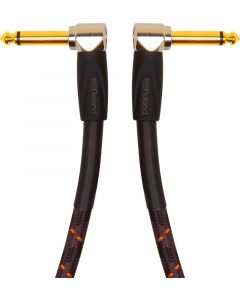 Roland Gold Series RIC-G1AA 1/4" Angled/Angled Instrument Cable 1 ft. Black