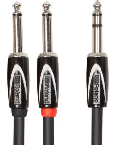 Roland RCC-10-TR28 Black Series 1/4" TRS(Male)-Dual 1/4" Interconnect Cable 10 ft. Black