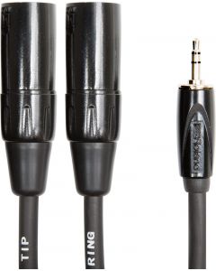 Roland RCC15352XM Black Series Studio Interconnect Cable 1/8'' 3.5mm TRS Dual XLR Male 15'