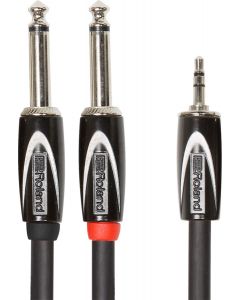 Roland RCC-5-3528 Black Series 3.5mm TRS-Dual 1/4" Y Interconnect Cable 5 ft. Black