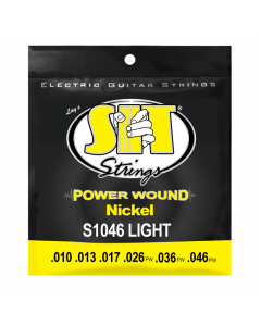 SIT Strings Power Wound Nickel S1046 Electric Guitar Strings, Light, 10-46