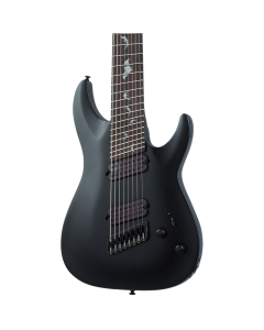 Schecter Damien-8 Multiscale Electric Guitar. Satin Black.  TGF33