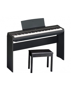 Yamaha P125BLB Digital Piano with Wooden Stand and Bench Black TGF11