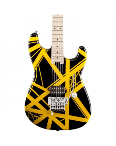 EVH Striped Series Electric Guitar. Black with Yellow Stripes