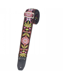 Henry Heller USA 2" Cotton Jacquard Guitar Strap Pink/Yellow