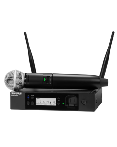 Shure GLXD24R+/SM58-Z3 Featuring the industry standard SM58 vocal microphone, the  half-rack GLXD24+/SM58 Dual Band Vocal System delivers superior, transparent digital audio. 