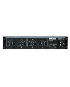 Shure SCM410 Four-Channel Automatic Microphone Mixer (110V) with Logic Control and EQ per Channel, AC only, Half Rack Space Single and Dual Mount