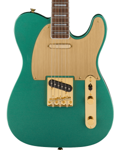 Squier 40th Anniversary Telecaster Electric Guitar, Gold Edition, Laurel Fingerboard, Gold Anodized Pickguard, Sherwood Green Metallic