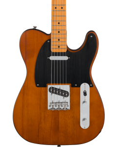 Squier 40th Anniversary Telecaster Electric Guitar, Vintage Edition, Maple Fingerboard, Black Anodized Pickguard, Satin Mocha