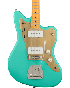 Squier 40th Anniversary Jazzmaster Electric Guitar, Vintage Edition, Maple Fingerboard, Gold Anodized Pickguard, Satin Sea Foam Green