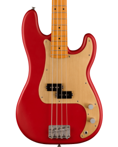 Squier 40th Anniversary Precision Bass, Vintage Edition, Maple Fingerboard, Gold Anodized Pickguard, Satin Dakota Red