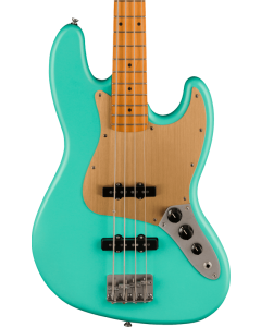 Squier 40th Anniversary Jazz Bass, Vintage Edition, Maple Fingerboard, Gold Anodized Pickguard, Satin Sea Foam Green