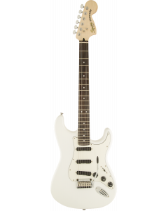 Squier Deluxe Hot Rails Stratocaster Electric Guitar Olympic White
