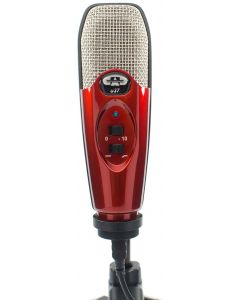 CAD Audio U37SE Large Diaphragm Cardioid Condenser Microphone with Stand. Candy Apple Red