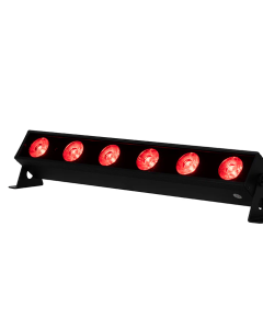 American DJ UBL600 UBL6H;6x 20Wl, RGBAL+UV LED Bar incorporates a lime-infused HEX LED with six (6) 20-Watt (Red, Green, Blue, Amber, Lime and UV) LEDs.