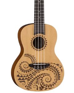 Luna Concert Ukulele w/Gigbag. Tattoo Spruce