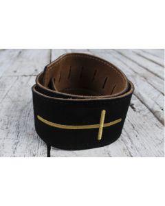 Henry Heller SUEDE CROSS SERIES - BLACK 2.5" GUITAR STRAP